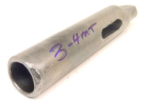 Used morse taper drill sleeve adapter #3mt-socket to #4mt-shank for sale