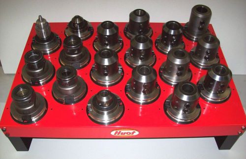 (18) PIECE SET OF CAT50 TOOL HOLDERS TG100 COLLET CHUCKS LYNDEX PARLEC AND MORE