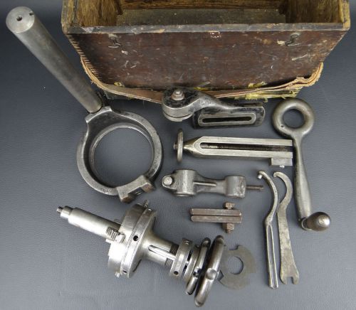 Antique Leavitt Machine Co. Morse/Dexter Valve Reseating Machine / Box &amp; Parts