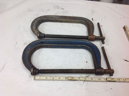 (2) Armstrong 78- 408 &amp; 408 Deep Throat Heavy Duty C-Clamp 0-8&#034; Opening