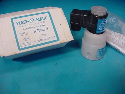 New plast-o-matic true blue solenoid valve east2v6w11-pp 1/4&#034; 120v poly pro for sale