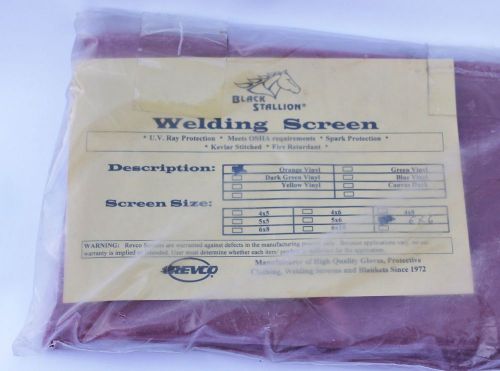 Welding Screens, 6 Ft W 6 Ft H Orange Vinyl
