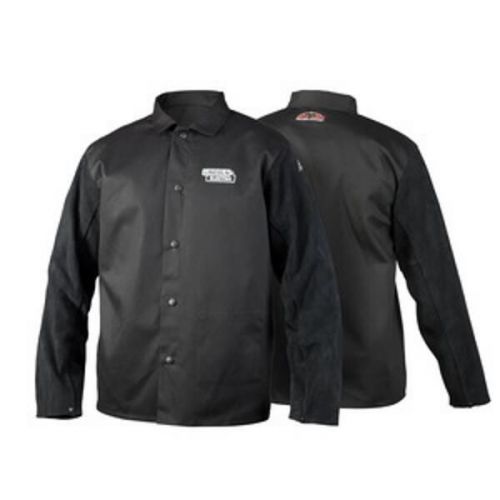 Lincoln k3106-m traditional split leather sleeved welding jacket - medium for sale