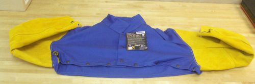 Tillman 9221-2X Leather/Flame Retardant Cotton Cape Sleeve, Blue and Gold (6D)