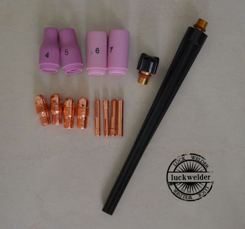 14pcs Tig Welding Torch Collet Body Collet Alumina Cup Fit WP-9 20 25 TIG Series