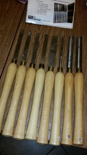 8 PC PSI Woodworking Wood Lathe Chisel Set for Turning Pen, Bowls, Large Objects