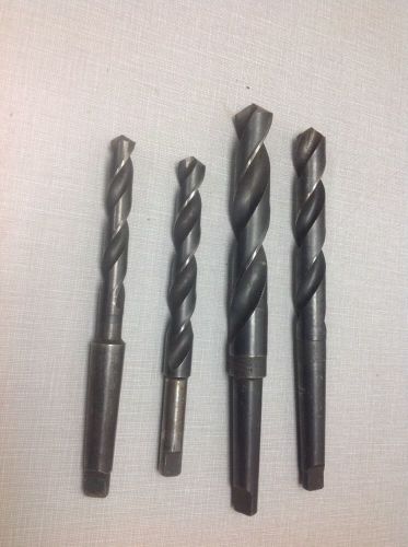 4 high speed steel morse taper #2 shank drill bits 3/4 29/32 5/8 17/32 for sale