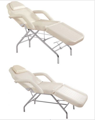 Portable Dental Chair Cream Ivory Foldable Mobile Chair for Dentist Beauty Salon