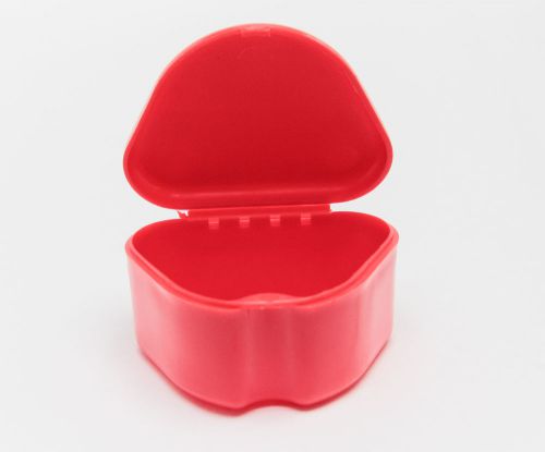 Denture orthodontic retainer apnea mouthguard bleaching tray case box 1pc red for sale
