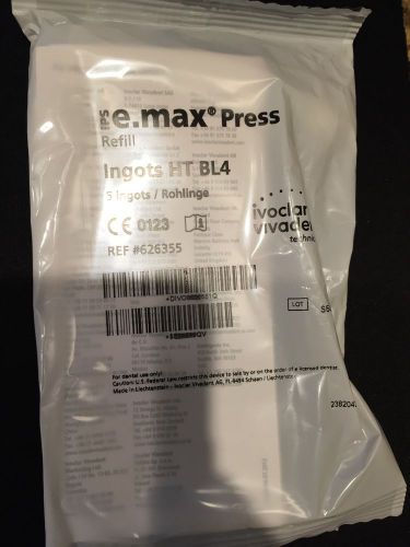 Ivoclar emax press ingots emax HT BL4  .5pk Pressable Ceramic NEW REF# 626355