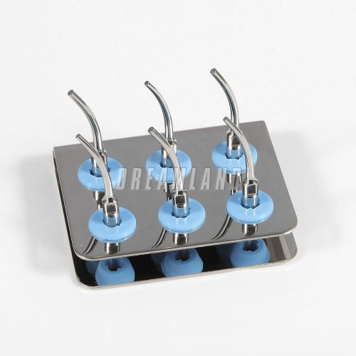 6pcs dental ultrasonic scaler prosthetic tips sil + small holder fit dte satelec for sale