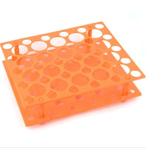 Plastic Dual Layers 50 Slots 15ML 50ML Centrifuge Tube Rack Orange Red