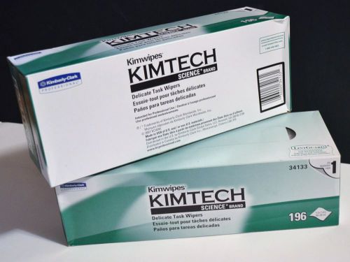 2 Kimtech Science Kimwipes Delicate Task Wipers 11.8&#034;x11.8&#034; 196 ct. 34133