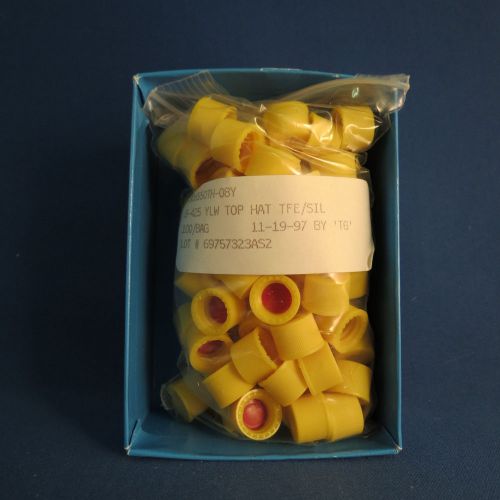 Yellow 8-425 Screw Thread Caps with Inserted Septa Pk/100 P/N 98055