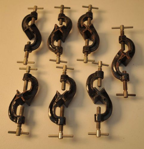 Lot of 7 Vintage Cast Iron Lab Clamps Model #4299A