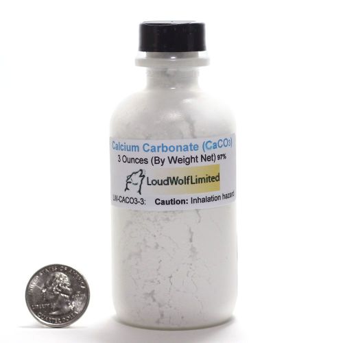 Calcium Carbonate 3 Oz by weight plastic bottle 99.+% food-grade from USA CaC03