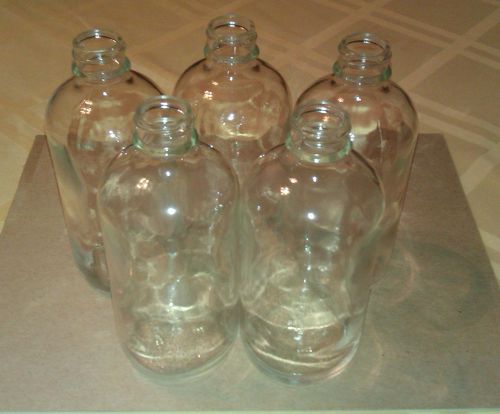GLASS BOTTLES, (holds approx. 250 ml each) - SET of 5