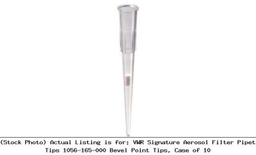 VWR Signature Aerosol Filter Pipet Tips 1056-165-000 Bevel Point Tips, Case of