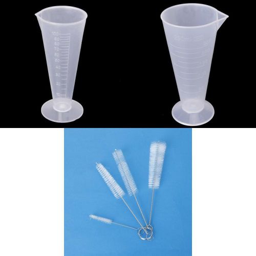 4x Clean Brushes+ 2x Beaker Measuring Cup for Kitchen Laboratory 100 &amp; 250ml
