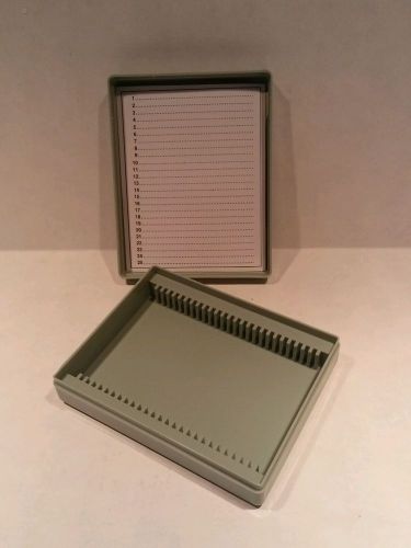 NEW Plastic Microscope Slide Case / Box for 25 Slides - Green 4.75 x 3.75