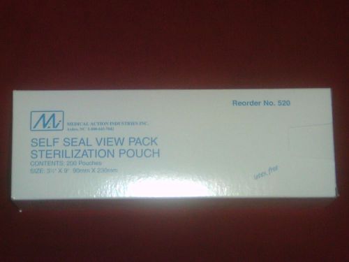 Medical Action Self Seal View Pack Sterilization Pouch Size 3.5 X 9&#034; Box of 200