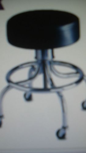 Brewer Adjustable Spindle Stool With Chrome Base/Foot Ring New Black