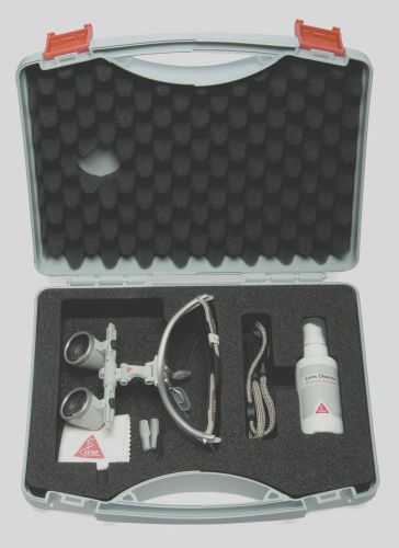 Heine 2.5x Binocular loupe i-view type with standard accessories in case