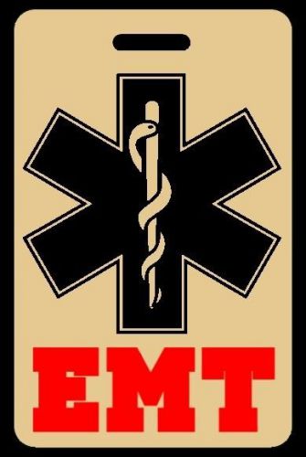 Tan emt luggage/gear bag tag - free personalization - new for sale