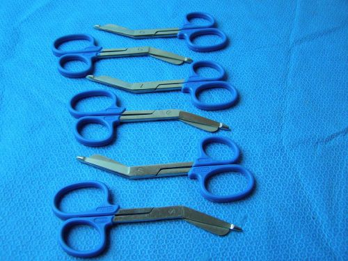 6Unit-Lister Bandage Nurse Scissors 5.5&#034;-Color Handles(Royal Blue)One Large Ring