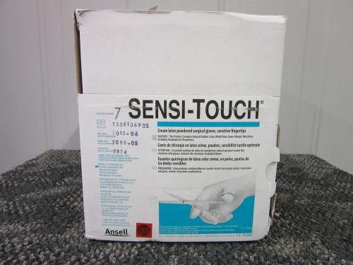 50 PAIRS ANSELL SENSI-TOUCH BISQUE FINISH LATEX SURGICAL GLOVES SIZE 7 NEW