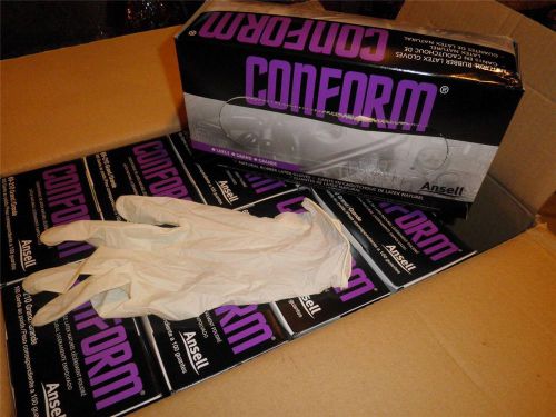 CASE ANSELL CONFORM POWDERED LATEX GLOVES ~1000~ SIZE LARGE ~ 69-210 DISPOSABLE