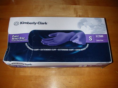 25 pairs Small Kimberly-Clark Purple Nitrile-Xtra Powder Free Exam Gloves KC500