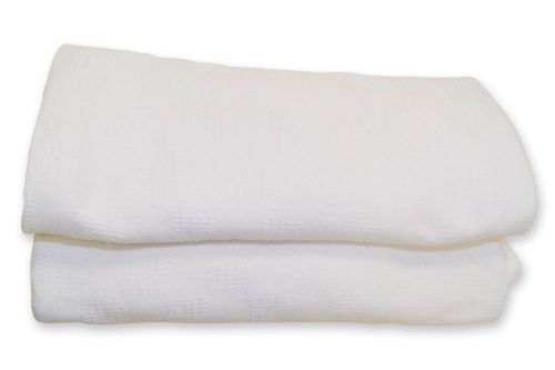 New 66x90 thermal weave white cotton hospital bed blanket for sale