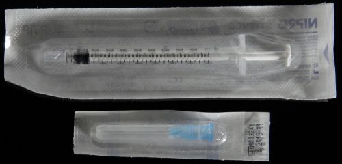 15 BD 25G 1 Inch Hypodermic Needles w/ Nipro 1cc 1ml Syringes w/ Alcohol Swabs