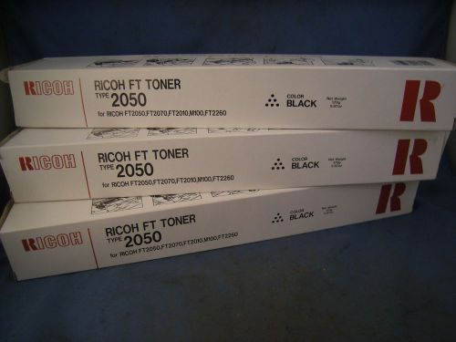 3 Ricoh FT Toner Type 2050 BLACK FT2050, FT2070, FT2010, M100, FT2260 Genuine