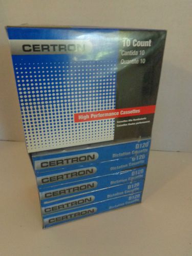 Case 10 New Certron Dictation Tapes 120 Minutes D120 High Performance Cassette