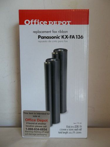 Office depot black replacement fax ribbons panasonic* kx-fa 136 for sale