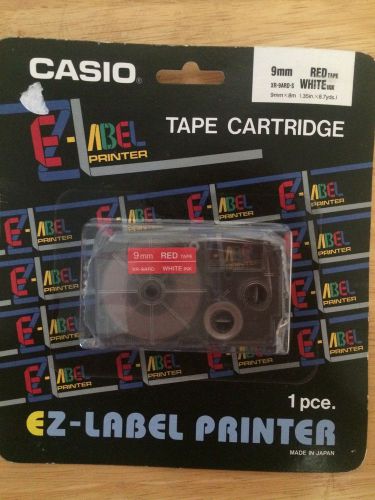 Casio Tape 9mm Red Ink on White Label  XR-9ARD-S