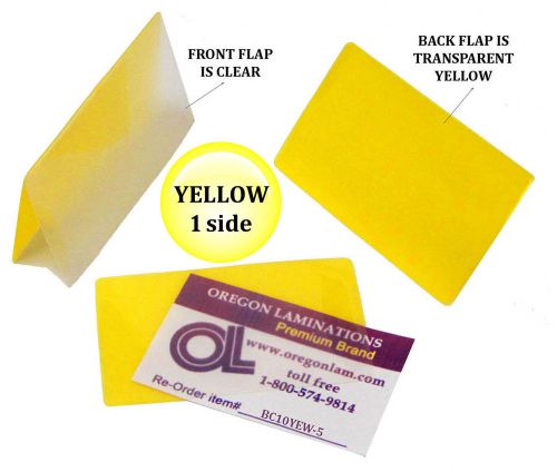 Qty 500 yellow/clear business card laminating pouches 2-1/4 x 3-3/4 lam-it-all for sale
