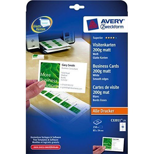 Avery Quick&amp;Clean - Business cards - white - 200 g/m2 - 25 pcs. 250 )