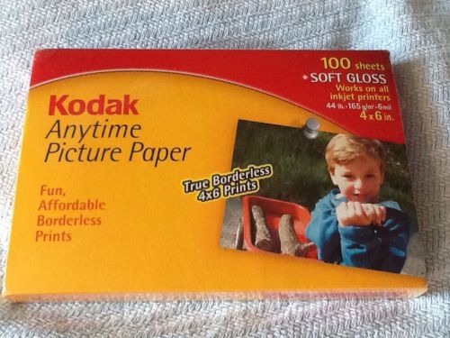 Kodak Anytime Picture Paper 100 Sheets Soft Gloss 4x6 Inches 44 lbs