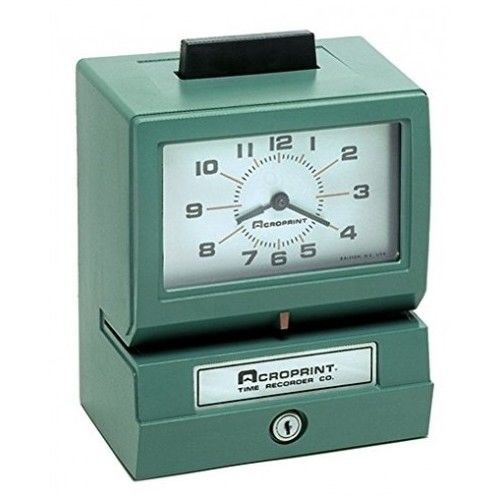 Time clock recorder month date hour minutes manual punch print business late new for sale