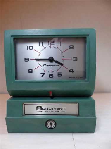 AcroPrint Time Clock Stamp Model 150AR3 (No Key) Tested Works Great ~ Free Ship