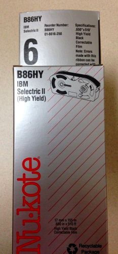 NuKote B86HY Selectric II High Yield Black Correctable Film, box of 6, NEW