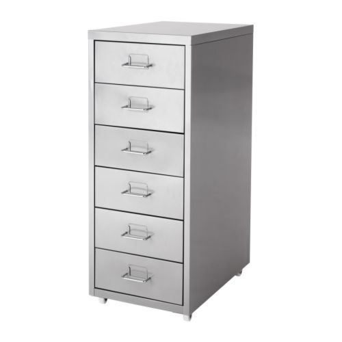 IKea Helmer Drawer Unit on Casters Silver Desk File Office Organizer New