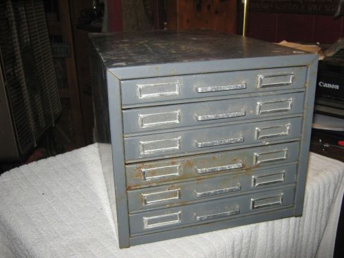 Vintage Steel Flat File Cabinet Kardex Steelmaster Type 6 Drawer Industrial Chic