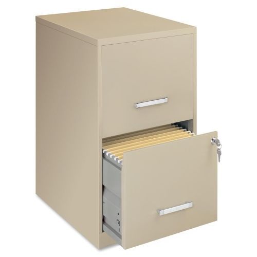 LLR14340 Steel File Cabinet, 2-Drawer, 14-1/4&#034;x18&#034;x24-1/2&#034;, Putty