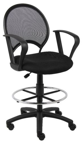 Mesh drafting stool chair design with open back with loop arms  b16217 for sale