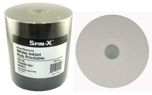 500 prodisc diamond white inkjet hub printable blank recordable cd-r media disk for sale