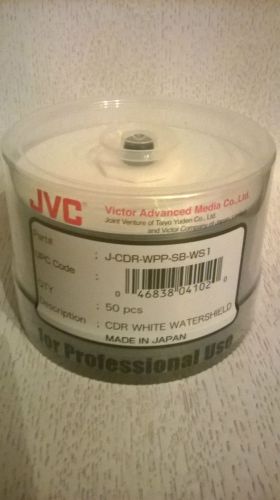 New 50 JVC 52X Watershield White Inkjet CD-R 700mb Japan Taiyo Yuden